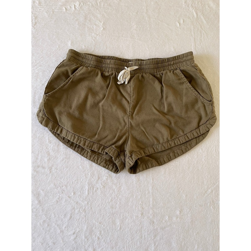 Billabong Womens Large Olive Green Elastic Waist Drawstring Dolphin Shorts